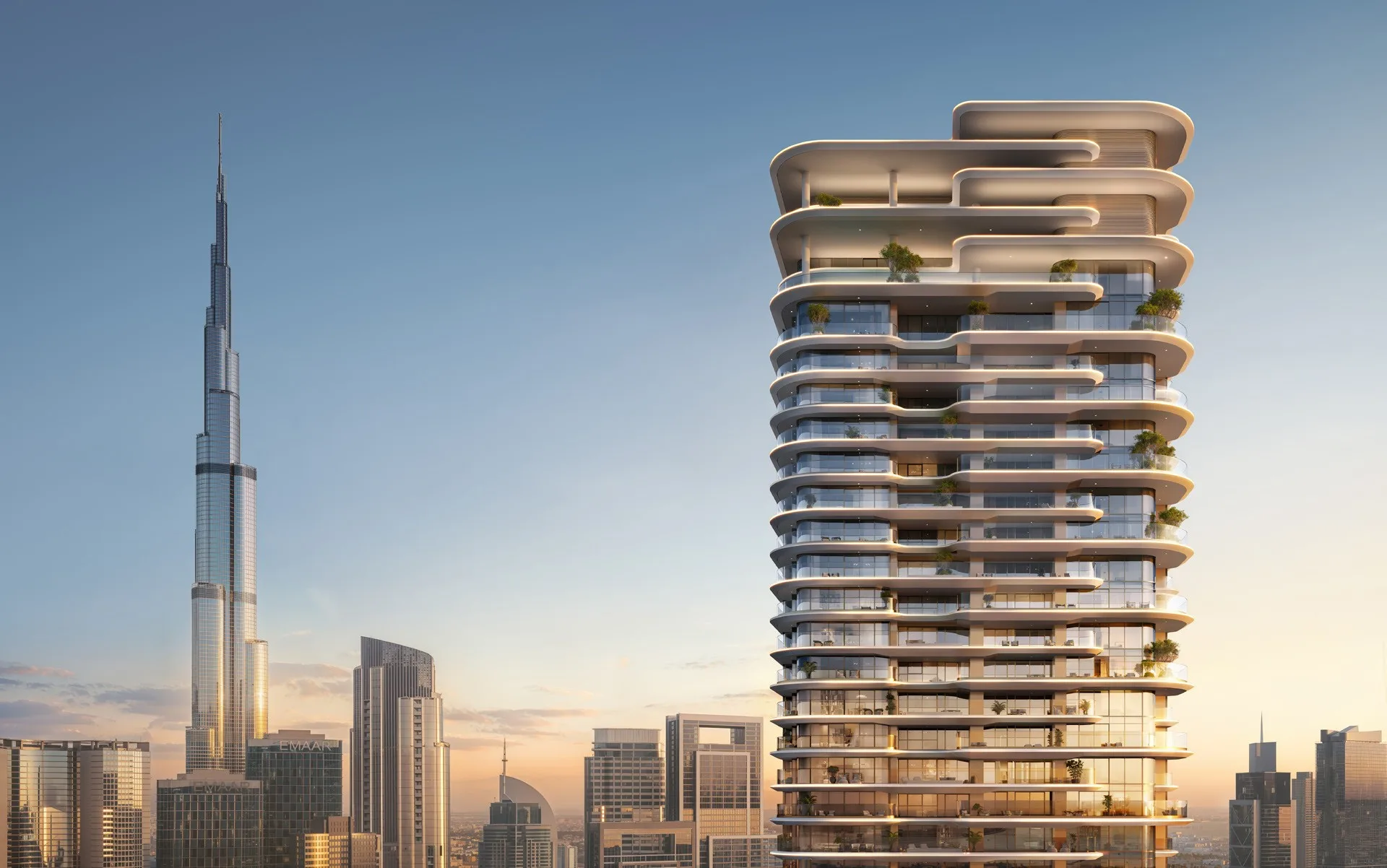 Lunaya Terraces with layered balconies and integrated planting