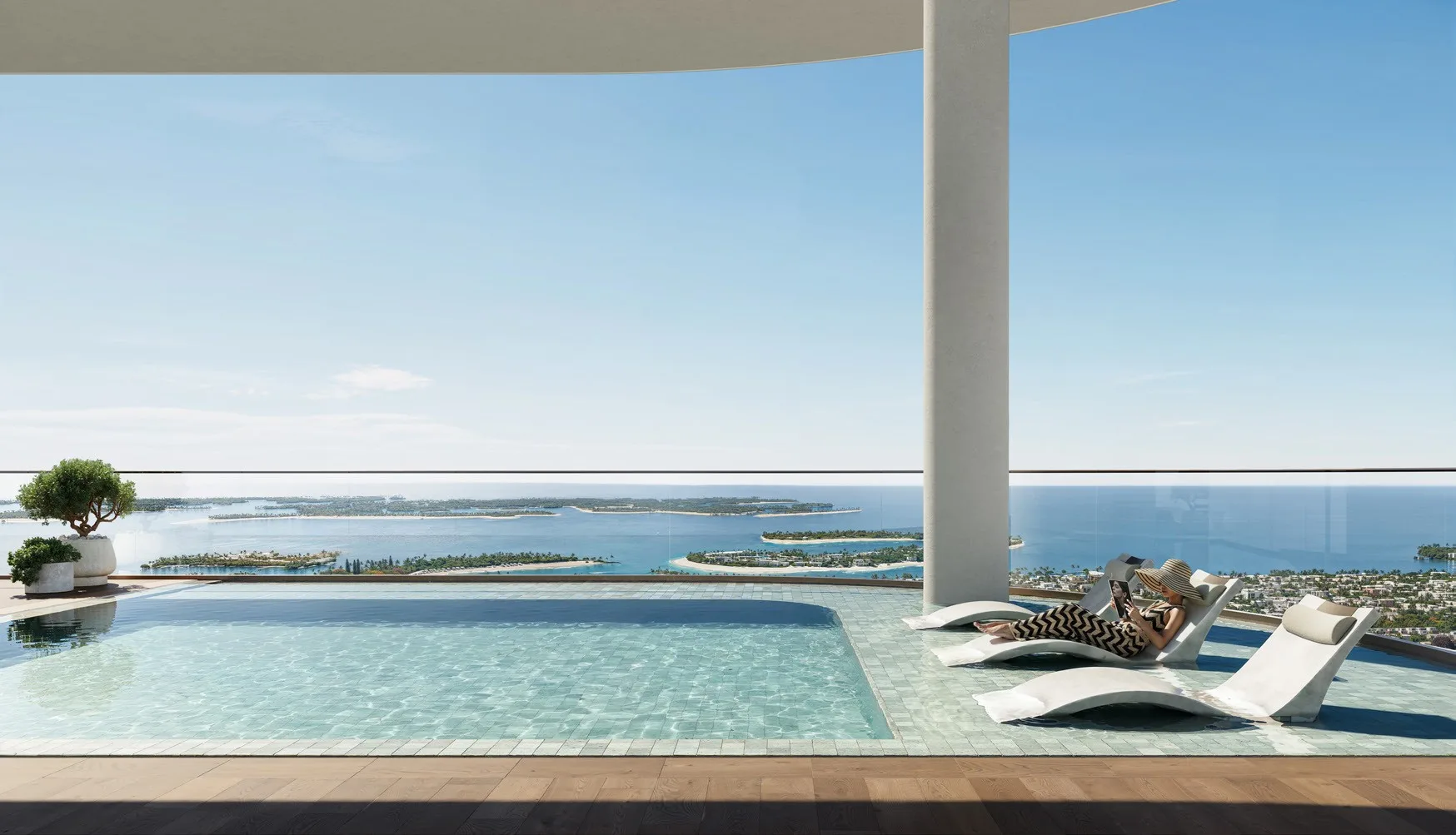 Rooftop pool at Lunaya Terraces
